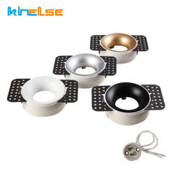 Round Recessed Ceiling Mount Downlight Frame Bracket LED MR16/GU10 Lamp Socket Holder Base Rimless Spot Lighting Fitting Fixture