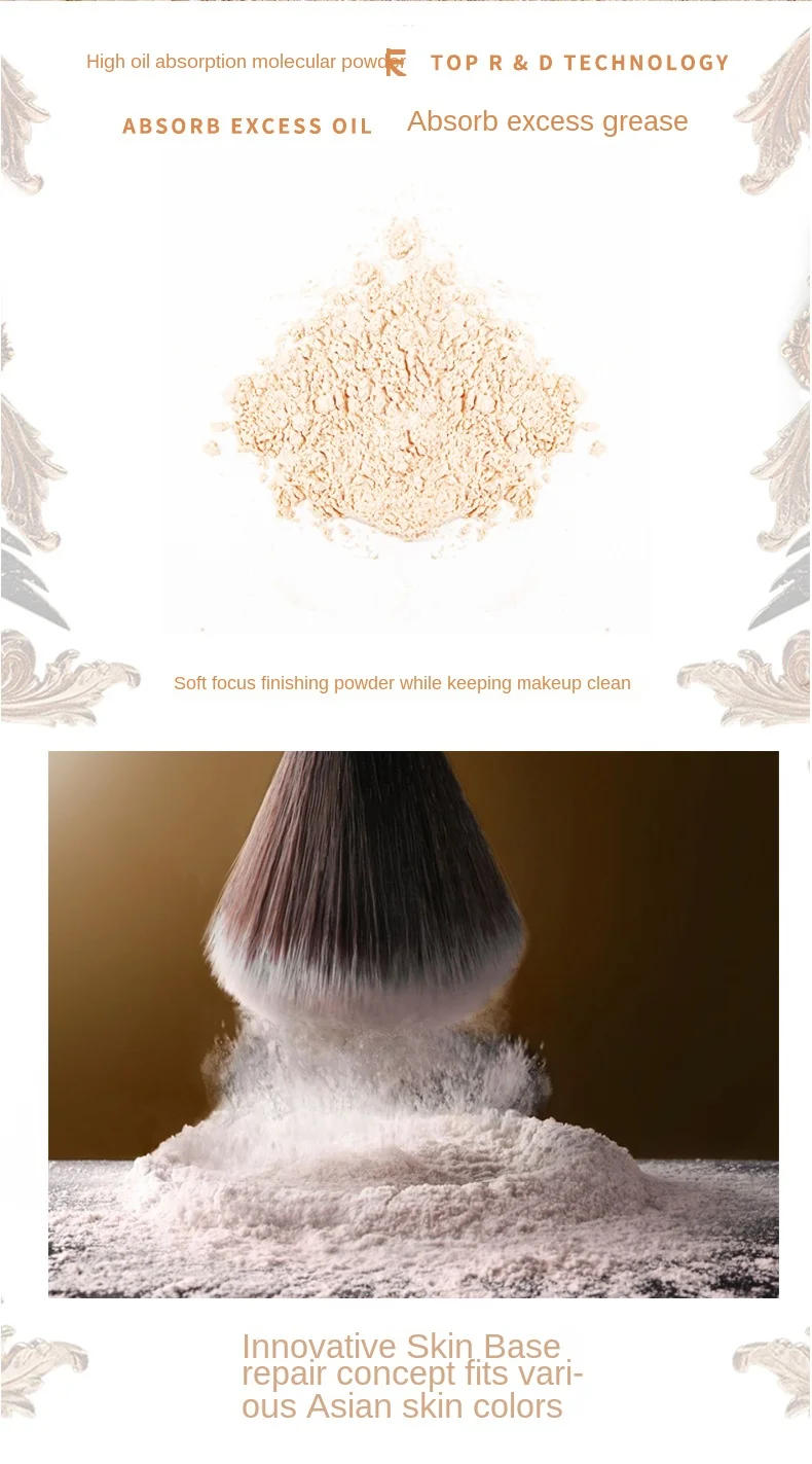 Description Picture 3 of item2 Colors Makeup Loose Powder Transparent Finishing Powder Waterproof Cosmetic Puff For Face Finish Setting With Puff