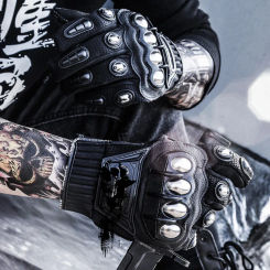 Motorcycle Tactical Mittens Gloves Safety Outdoor Cycling Brass Knuckles Fighting Racing Bicycle Self Defence Riding Winter Men