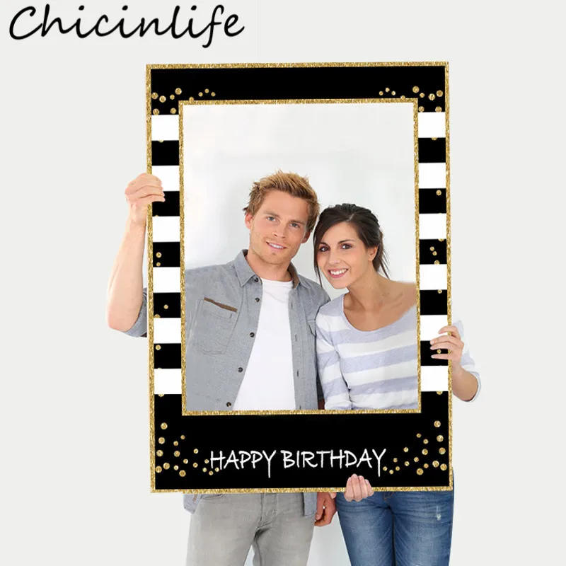Description Picture 3 of itemChicinlife 1Pcs Happy Birthday Photo Booth Frame Props Kids Favors Adult Birthday Party PhotoBooth Props Anniversary Supplies