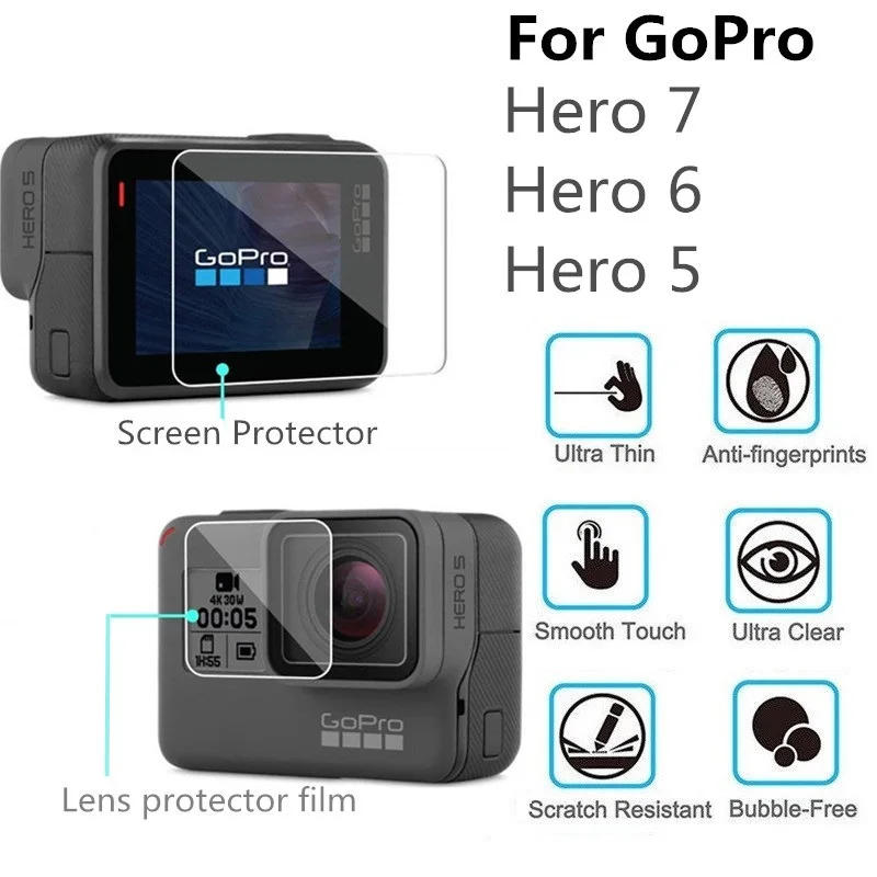 Description Picture 3 of itemScreen Protector for GoPro Hero 7 Black 6 5 2019 Accessories Protective Film Tempered Glass for Go Pro Hero 7 6 5 Action Camera