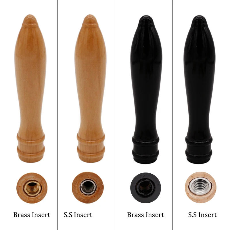 Description Picture 2 of item6" Wood Pub Style Tap Handle Craft Beer Tap Handle Homebrew Beer Handle include Dual-Threaded Insert