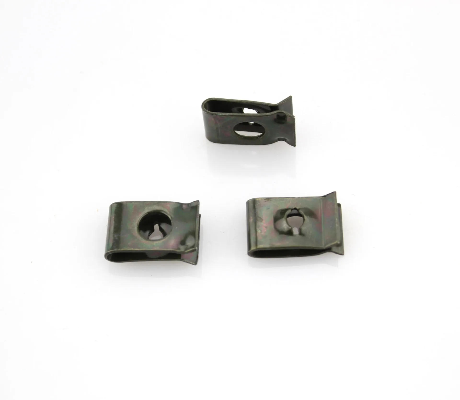 Description Picture 6 of item100pc Universal Clip Fit Motorcycle Ebike Vehicle Moped ATV Plastic Fitting Mounted Screw Self-tapping Buckle Iron Clamps 11x17