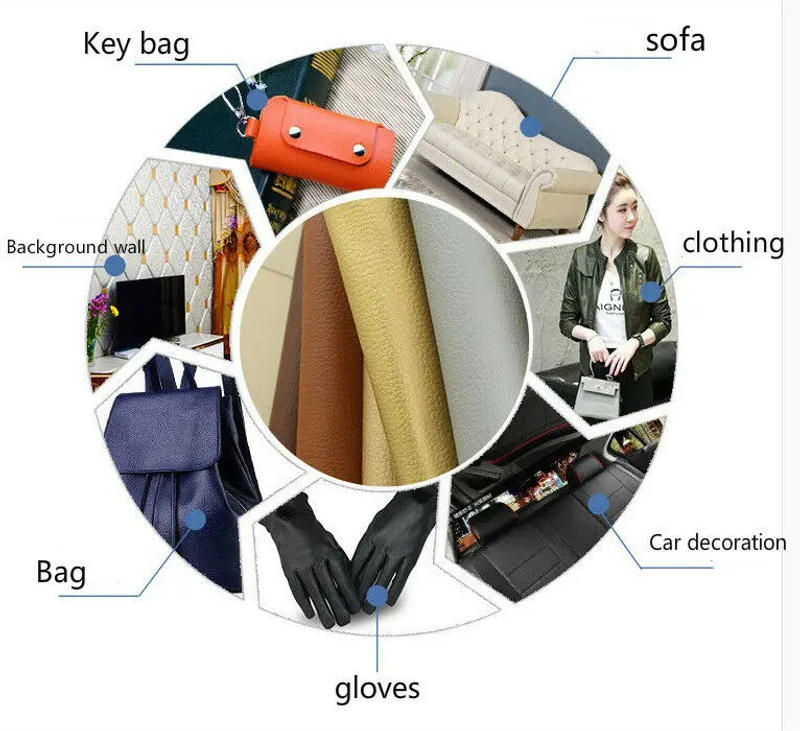 Description Picture 2 of item20x30cm Litchi PU Leather Fabric Faux Leather for Sewing Bags Garment Sofa Waterproof Synthetic Fabric DIY Bow Material Sheet