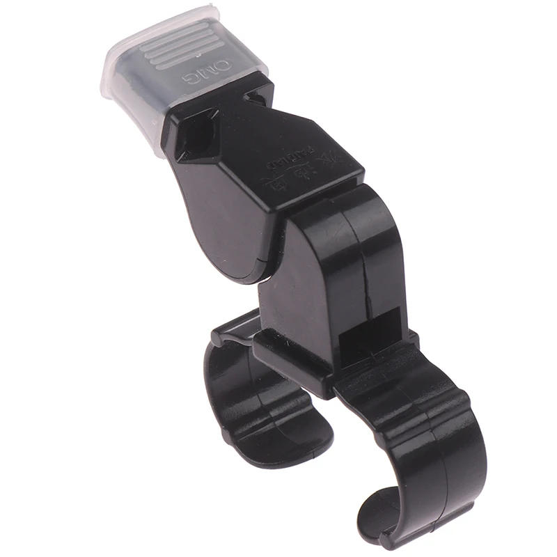 Description Picture 6 of item1 PC New Black Plastic Pealess Finger Grip Sports Referee Whistle