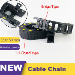 35 x 150mm 35*150mm L1000mm Transmission Nylon Towline Cable Drag Chain Wire Carrier for CNC Router Machine Tools