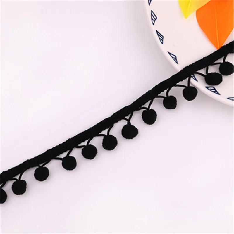 Description Picture 4 of item12mm Pompom Trim Pom Pom Bobble Braid Tassel Ball Fringe Ribbon Lace Fabric DIY Material Crafts Sewing Accessories 5yards/lot