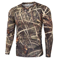 Tactical Camouflagecamo T Shirt Men Breathable Quick Dry Long Sleeve Outdoor T-shirt Sports Hiking Hunting Clothing