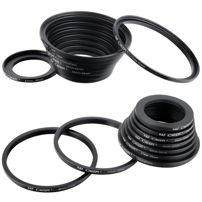 Description Picture 5 of itemK&F CONCEPT 18pcs Camera Lens Filter Step Up Down Adapter Ring Set 37-82mm 82-37mm for ND CPL UV Camera Filter Ring