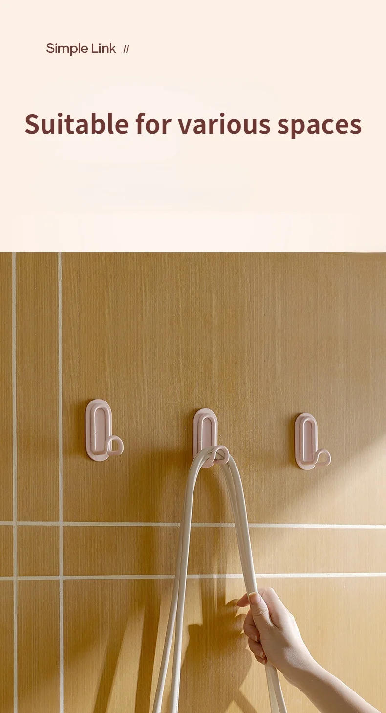 Description Picture 5 of itemPunch-free Metal Hook Strong Viscose Adhesive Hook Load-bearing Door Back Wall Bathroom Kitchen Key Seamless Nail Clothes Hanger