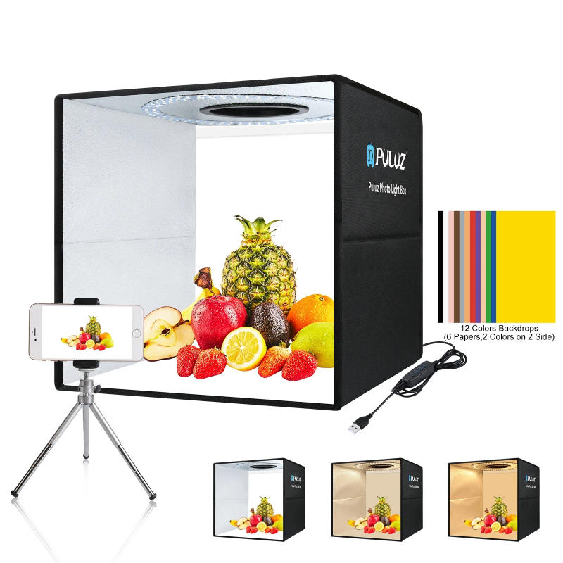Description Picture 3 of itemPULUZ Photography Lightbox,Photo Studio Light Box,Dimmable LED Softbox Photo Studio Shooting Tent Box Kit 6/12 Colors Backdrops