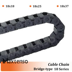MAXTENSO 18x18mm 18x25mm 18*37mm L1000mm Plastic Transmission Cable Drag Chain Wire Carrier with end connectors for CNC Machine