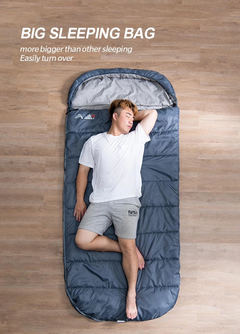 Description Picture 4 of itemBSWolf Large Camping Winter Sleeping bag lightweight loose widen bag long size for Adult rest outdoor Hiking Travel tourisem