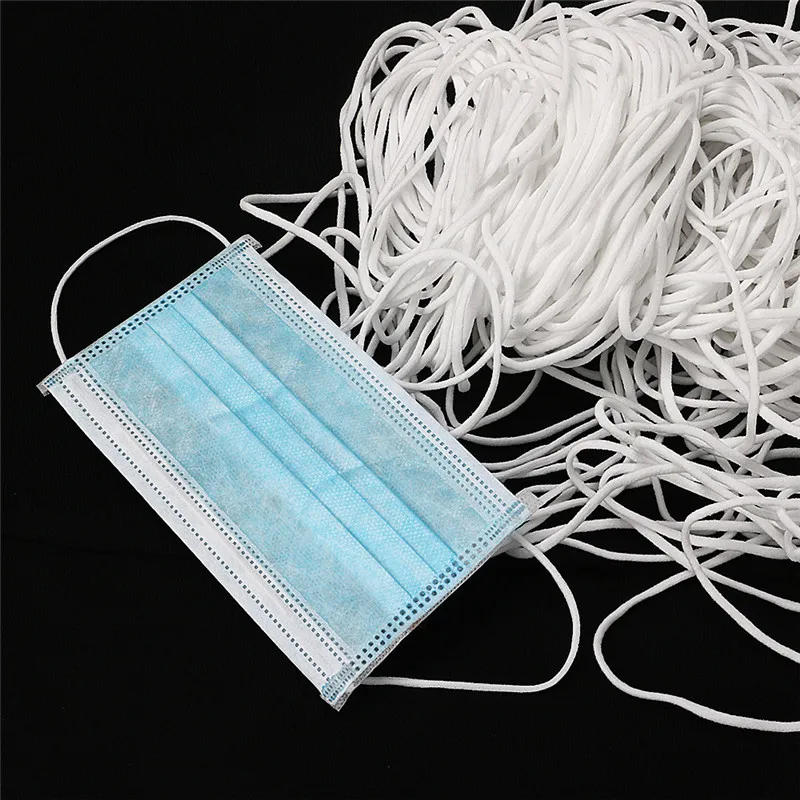 Description Picture 5 of itemMask Elastic Rope 3mm Round White Elastic Band 5mmflat Mask Oil Core Belt Rope Handmade DIY Protective Clothing Accessories 10y