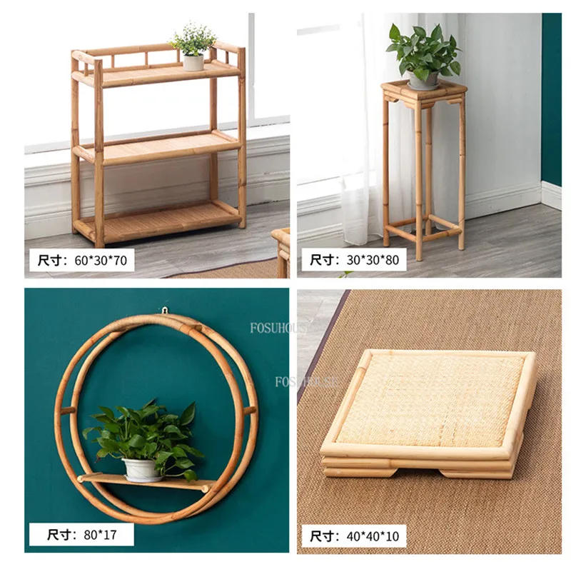 Description Picture 3 of itemJapanese Tea Table Simple Tatami Small Square Table Small Coffee Table Balcony Bay Window Bamboo and Rattan Low Square Tables