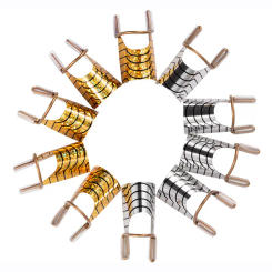 5 PCS Reusable Aluminum Nail Extensions Pallets Tips Forms Nail Art UV Gel Builder Adjustable Guide Stencil Manicure Tools