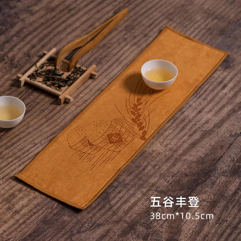 Description Picture 6 of itemPainted Tea Towel Absorbent Thickened Cleaning Cloth Absorbent Clay Teapots Tea Towel Mat Tea Ceremony Tea Napkin