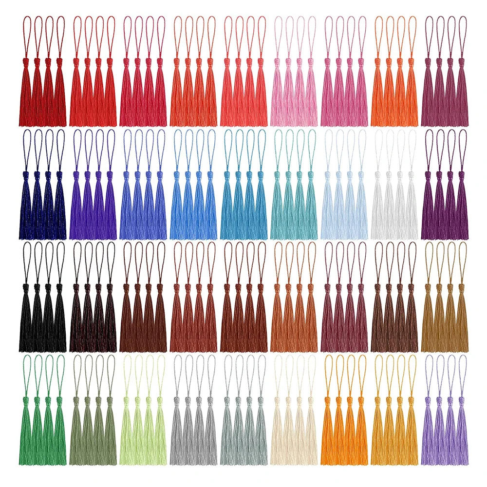 Description Picture 2 of item100pcs/lot 13cm Tassel Silk Fringe Silky Floss Bookmark Tassels Mini Tassels For DIY Craft Jewelry Making Souvenir Bookmarks