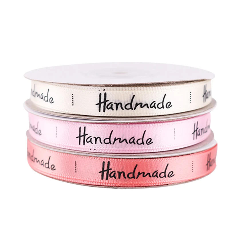 Description Picture 5 of item10mm 5Yards Handmade Letter Satin Ribbons Gifts Box Packaging Wedding Festival Party Decorations DIY Bow Craft Bouquet Supplies