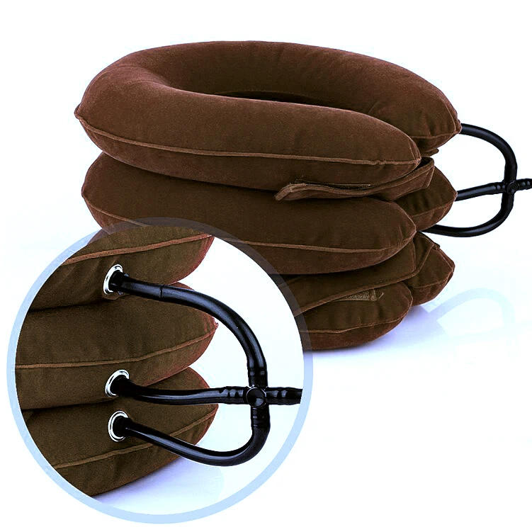 Description Picture 5 of itemU Shape Neck Pillow Air Inflatable Pillow Cervical Neck Head Pain Traction Support Soft Brace Home Camping Travel Accessories