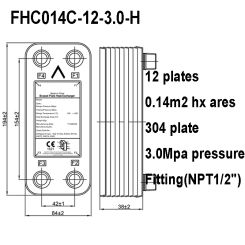 Fast Shipping! 12 plates Brazed Plate Heat Exchanger , customized air condition heat exchanger