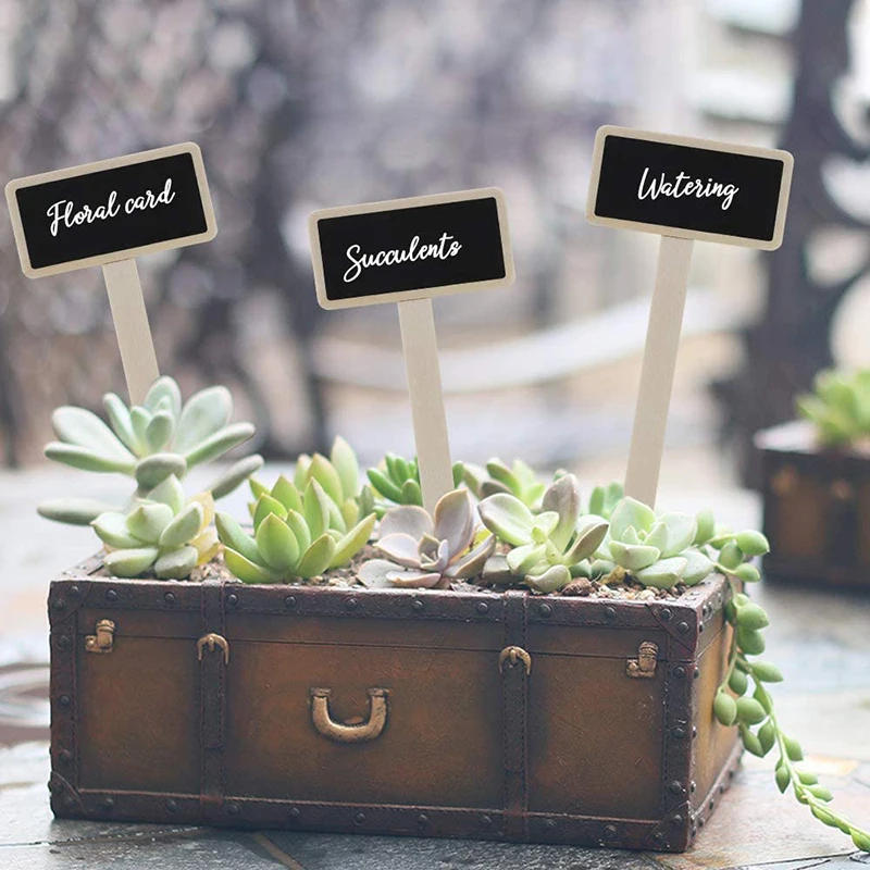 Description Picture 4 of item10pcs Mini Blackboard Wooden Chalkboard Plant Labels Markers For Flower Pot Seed Potted Herbs Vegetables Garden Decoration