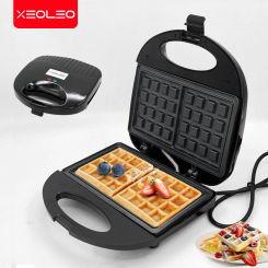 XEOLEO Household Waffle Maker Mini Breakfast Making Machine Bread Baking Bubble Egg Food Cake Oven Replaceable Non-stick Pan