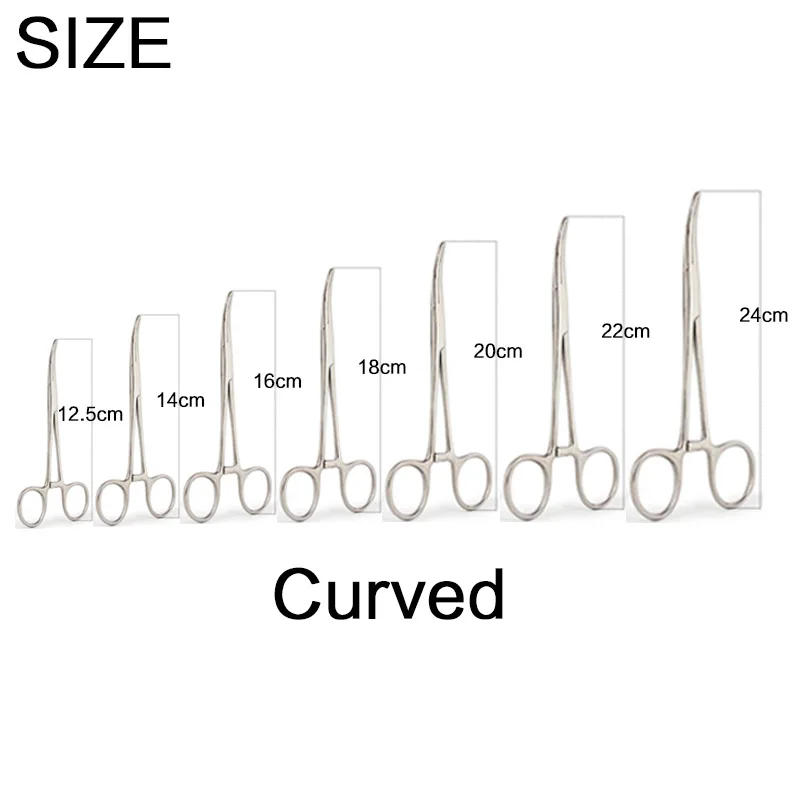 Description Picture 3 of itemFLYSAND  7 sizes Stainless Steel Fishing Plier Scissor Line Cutter Hook Remover Forceps Tackle Curved Tip Clamps Fishing Tools