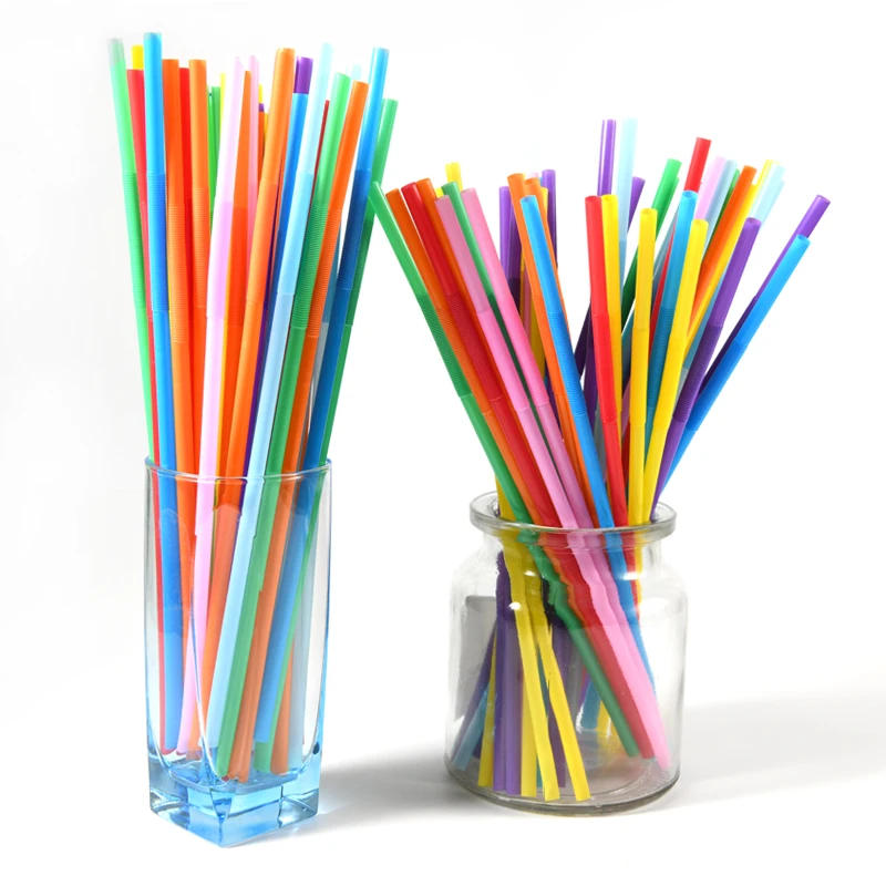 Description Picture 5 of item100Pcs Fluorescent Plastic Bendable  Beverage Straws Wedding Decor Mixed Colors Party Supplies Disposable straws