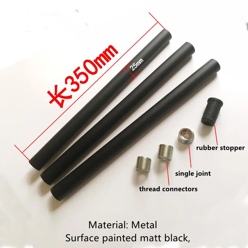 Description Picture 3 of itemDia 25mm Female Thread Connection Tube Screw Tube Hollow Straight Rod Retro Chrome Inner Tooth Tube For Table/Floor Lamp DIYPart