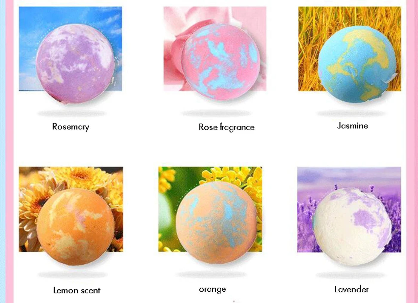 Description Picture 3 of itemBath Bombs Gift Set- 9 Aromatherapy Bath Bombs 900g, with Sea Salt, Essential Oil, for Relaxation and Stress Relief