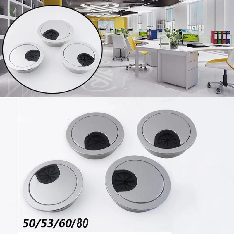 Description Picture 2 of item10pcs in pack 50mm 53mm 60mm 80mm PC Computer Desk Plastic Grommet Table Cable Tidy Wire Hole Cover