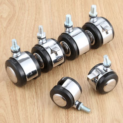 1pc Sliding Wheel Swivel Casters Furniture Plate Roller Trolley Sofa Chair Foot Hold with/without Brake 8mm/10mm wear-resistant