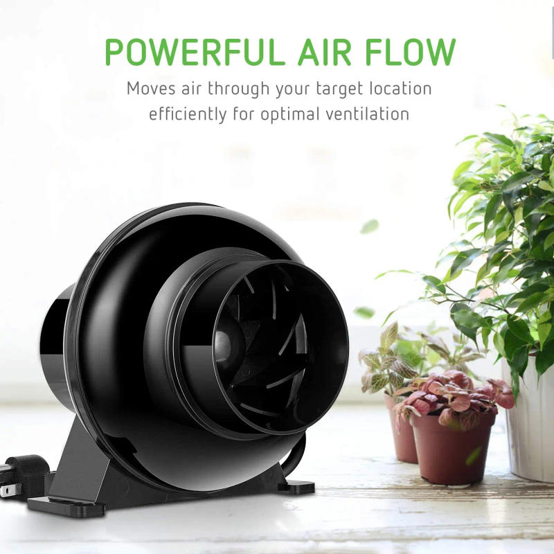 Description Picture 5 of item4 Inch 195 CFM Inline Duct Ventilation Fan Vent Blower for Grow Tent Box/ Greenhouse/ Basement/ Kitchen 110V US/ 220-240V EU