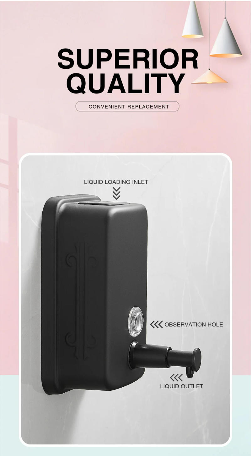 Description Picture 3 of itemBathroom Liquid Soap Dispenser 500/800/1000ml Wall Mounted Soap Pump 304 Stainless Steel Bathroom Accessories WB8607