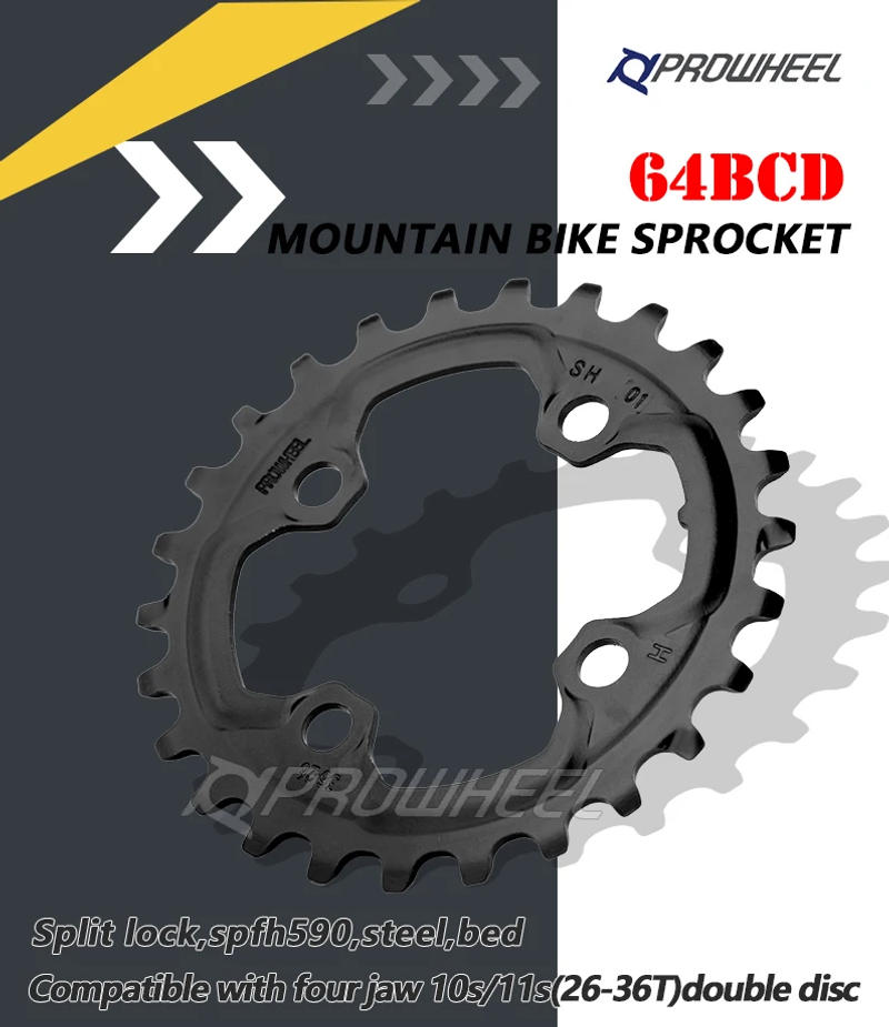 Description Picture 5 of itemPROWHEEL 64BCD 104BCD MTB Bicycle Sprockets Double Chainwheel 26T 28T 36T 38T Chainring Mountain Bike crankset Tooth plate Parts