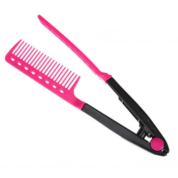 Salon Hairdressing Comb Portable DIY Flat Iron Hair Straightener V Comb Hairdressing Styling Tool