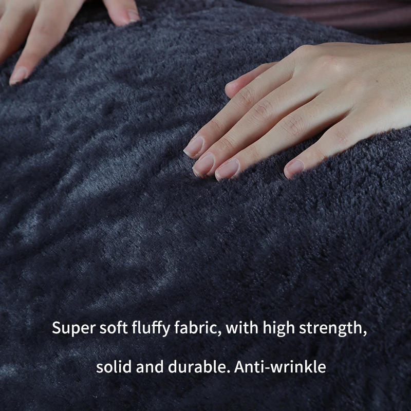 Description Picture 6 of item5ft Giant Fur Bean Bag Cover Living Room Furniture Big Round Soft Fluffy Faux Fur BeanBag Lazy Sofa Bed Coat Without Fillings