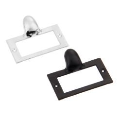 2pcs/set 58*46mm Tag Frame Label Holder Pull Iron Handle File Name Card Holder Cabinet Drawer Box Case Bin White/Black w/screws