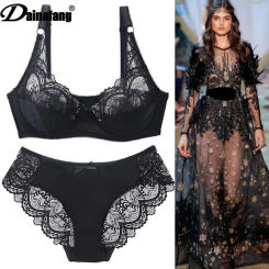 2021 New Sexy Ultra-ThinThick Plus Size Female Seamless Lingerie Push Lace Bra Sets For Womens Underwear