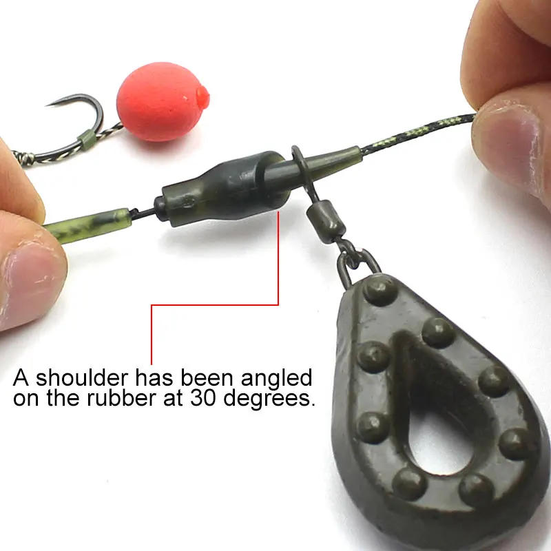 Description Picture 6 of item15PCS Run Rig Rubber for Carp Fishing Running Rig Leadcore Leaders Big Eye Swivel Anti Tangle Sleeve Carp Rig Material Tackle