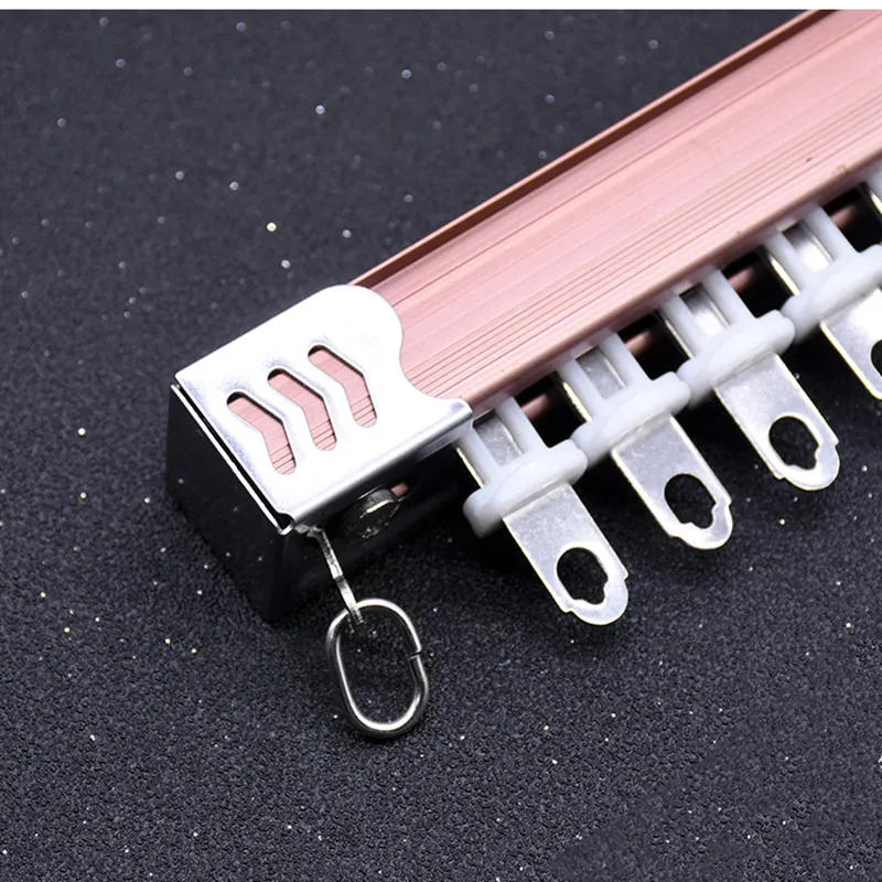 Description Picture 2 of item2 Pcs/set Curtain Track Closure Sealing Plug Aluminum Alloy Track Closure Head Square Track Head Closer Curtain Rods Accessories