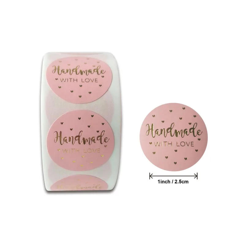 Description Picture 5 of item500pcs 2.5cm Seal Sticker Thank You DIY Transparent White Kraft Handmade Baking Cake Flower Decoration Package Label Stickers