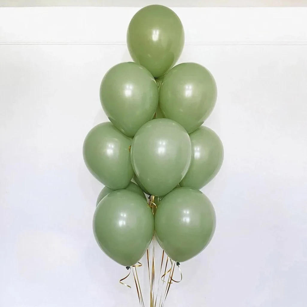 Description Picture 5 of item40pcs 10inch Avocado Green Skin Color Latex Balloons Baby Shower Wedding Decoration Metallic Gold Globos Birthday Party Supplies