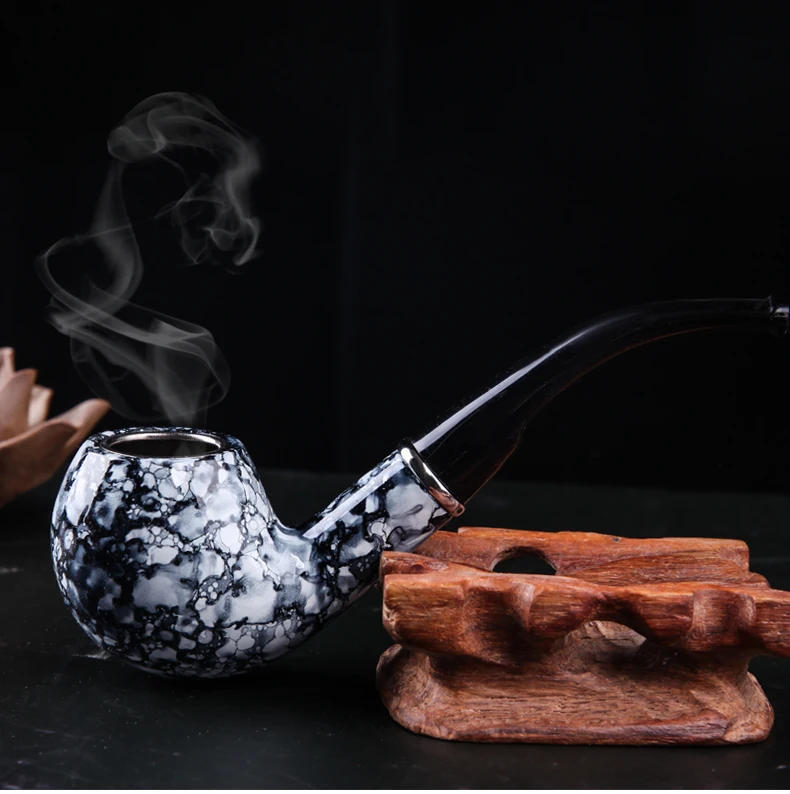 Description Picture 3 of itemTobacco Pipe, Classic Smoking Pipe Bent Tobacco Pipes for Smoking with Gift Box Smoking Accessories