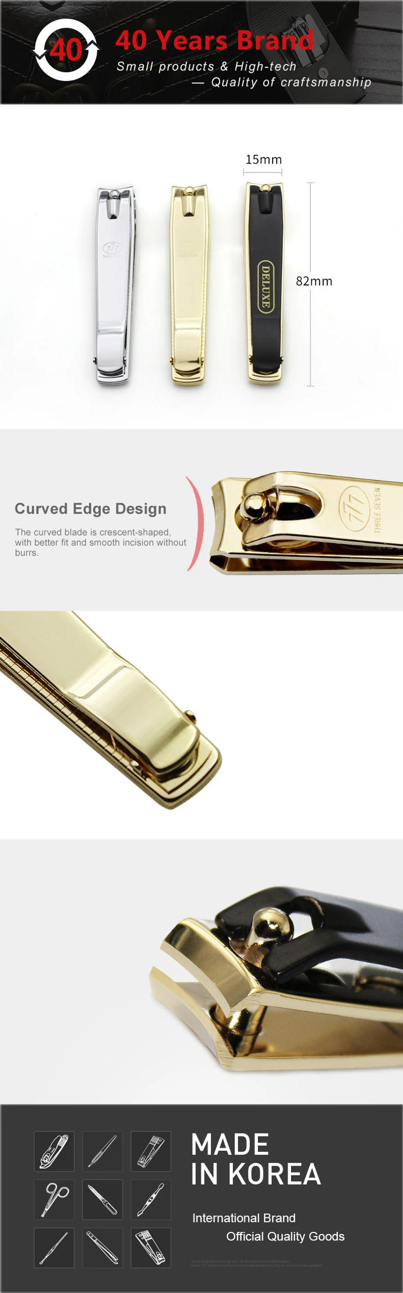 Description Picture 6 of itemTHREE SEVEN 3Sizes 1Pc Nail Clippers Toenail Scissors Pedicure Nail Tools Fingernail Cutters Manicure Trimmers with Nail Files