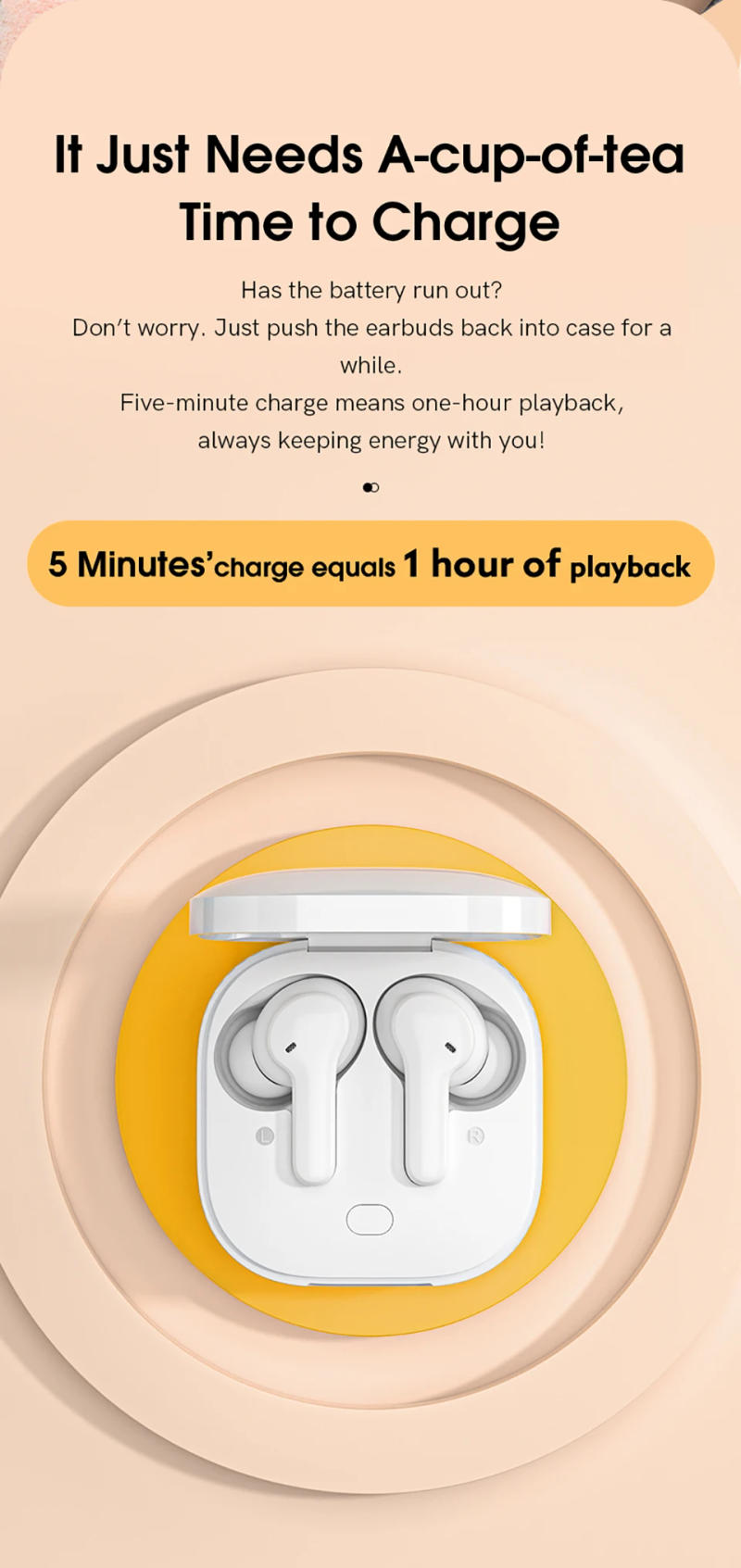 Description Picture 5 of itemQCY T13 Bluetooth Headphone V5.1 Wireless TWS Earphone Touch Control Earbuds 4 Microphones ENC HD Call Headset Customizing APP