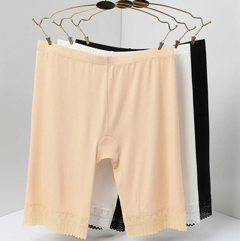 Description Picture 4 of itemPlus Size 5XL Seamless Safety Short Pants Women Highly Elastic Under Skirt Shorts Sexy Lace Anti Chafing Female Boyshort Panties