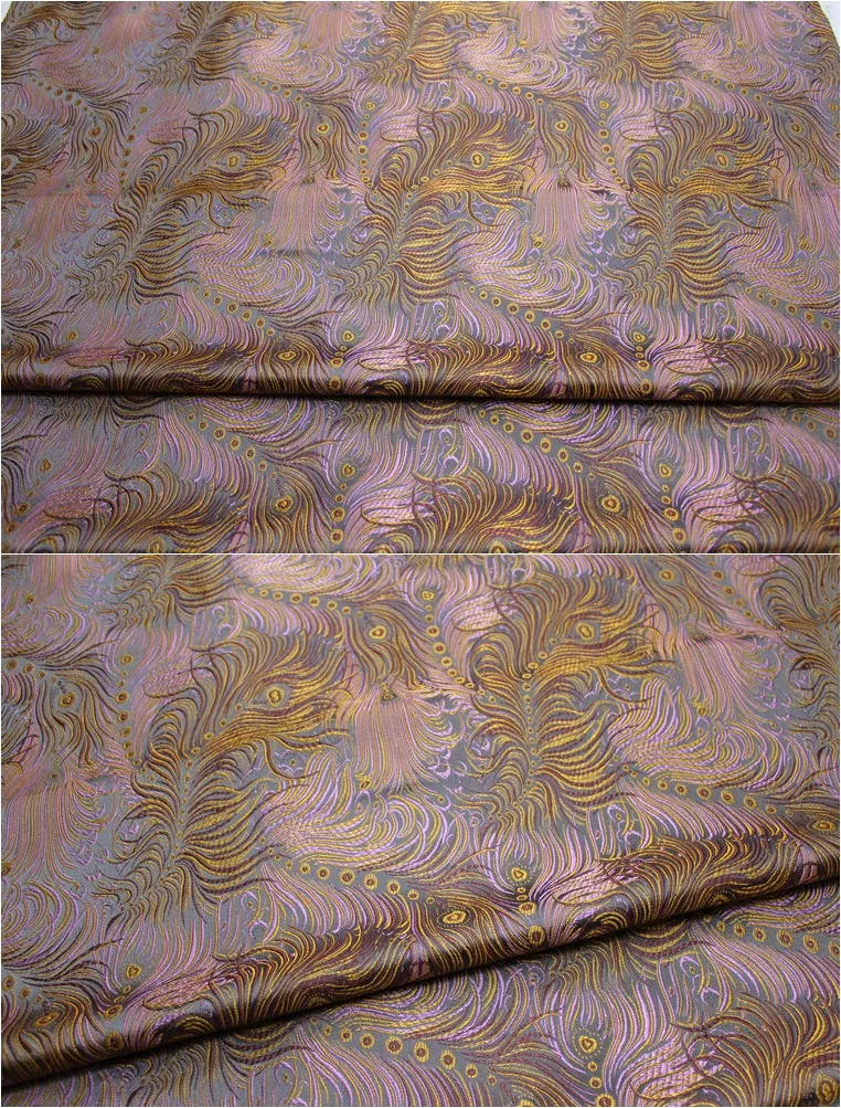 Description Picture 6 of itemCheongsam baby clothes Mongolian robe decoration silk satin antique fabric jacquard brocade silk fabric peacock feathers 75*50cm
