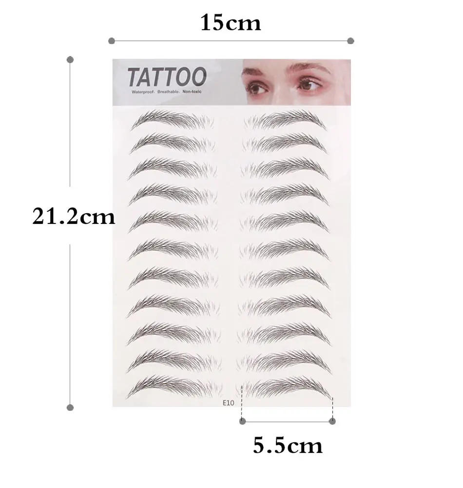 Description Picture 4 of item4D Hair Like Eyebrows Makeup Waterproof Transfer Tattoo Stickers Long Lasting Enhanc Natural Woman False Eye Brow Cosmetics Tool